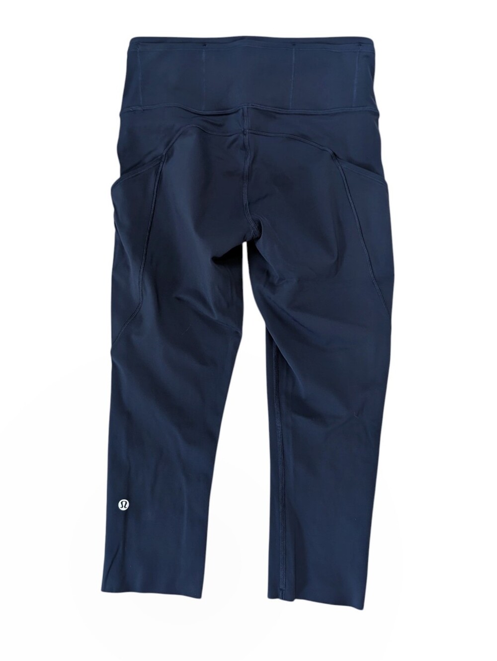 Lululemon Fast & Free Crop Leggings Nulux 19" True Navy Size 6 Running Capri - Picture 5 of 6